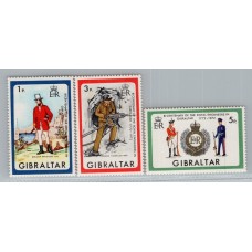 GIBRALTAR SERIE COMPLETA DE ESTAMPILLAS NUEVAS MINT UNIFORMES MILITARES